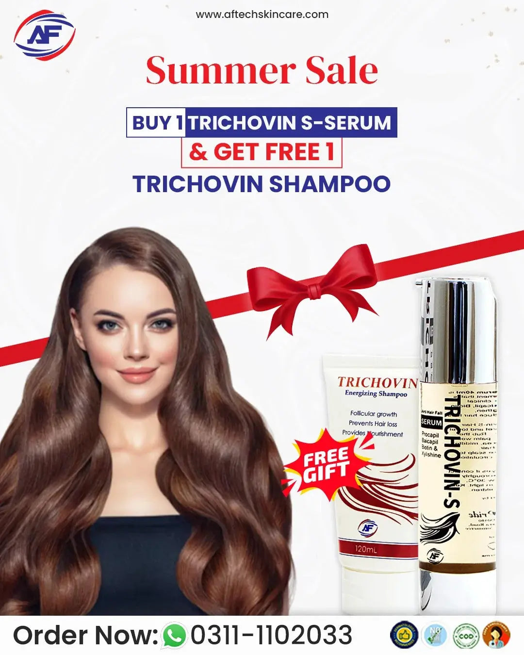 Trichovin-S-Serum with free Trichovin Shampoo aftechskincare